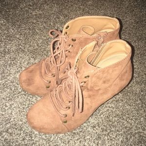 tan high booties